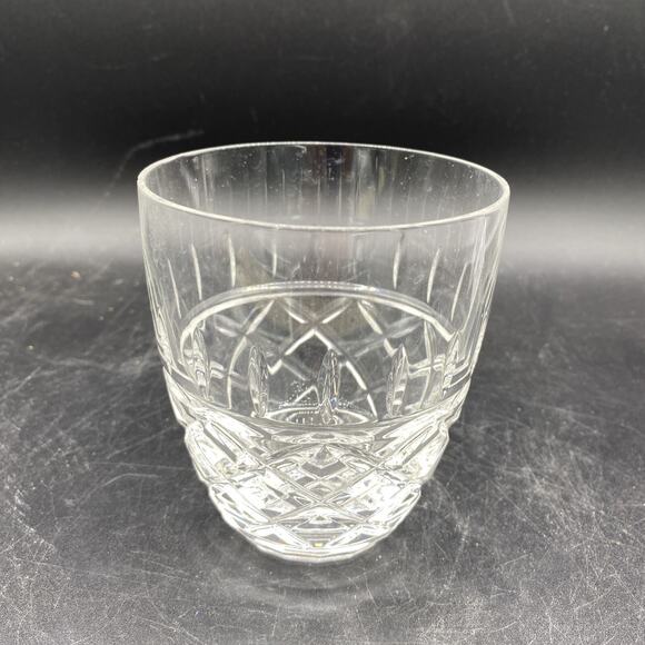 Unmarked Other - Double Old Fashioned Glass 4 1/4”Clear Polished Cut Glass Heavy Bottom